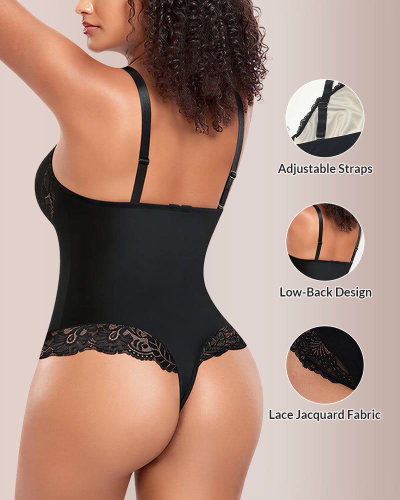 Paiduis® V-neck Lace Shapewear Bodysuit