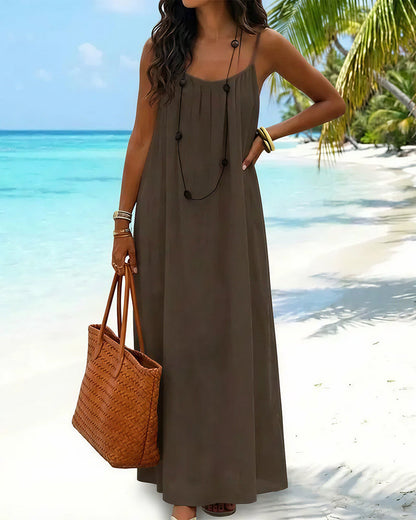 Paiduis® CozyWear –  Solid Color Backless Cami Dress