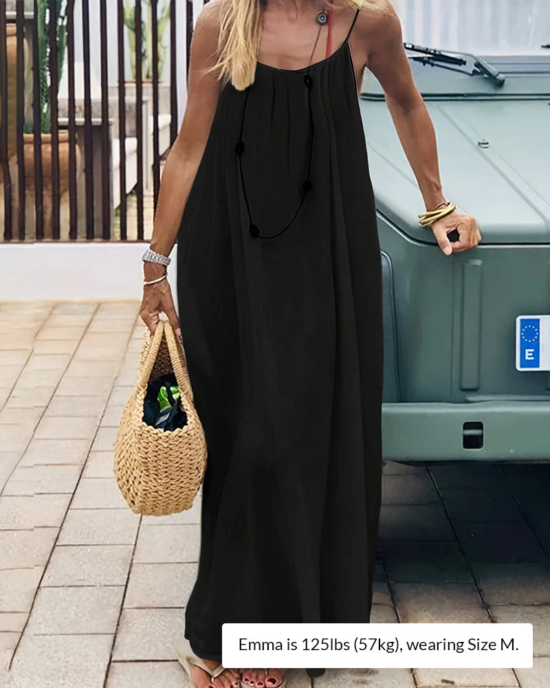 Paiduis® CozyWear –  Solid Color Backless Cami Dress