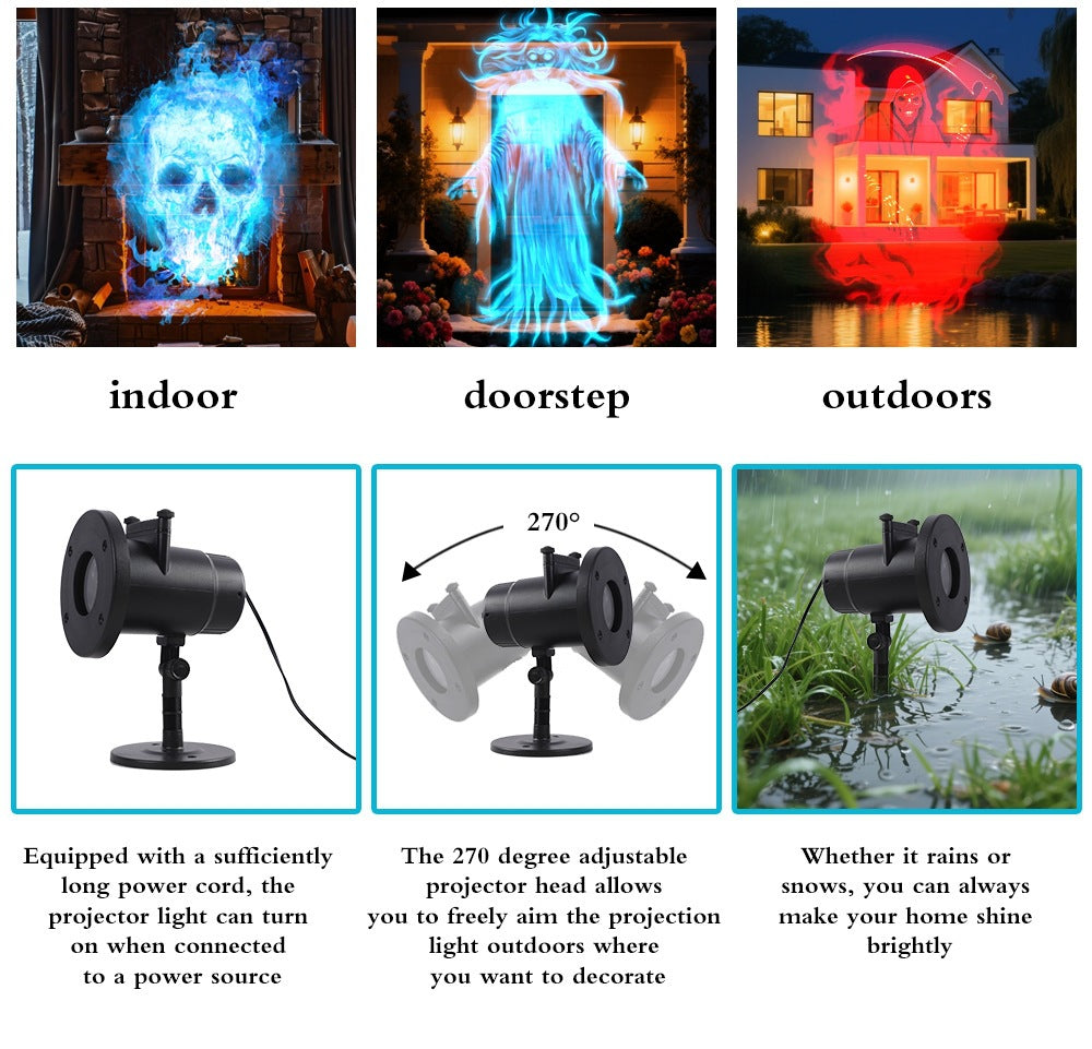 Halloween Skull Dynamic Light 10 Unique HD Projection Patterns